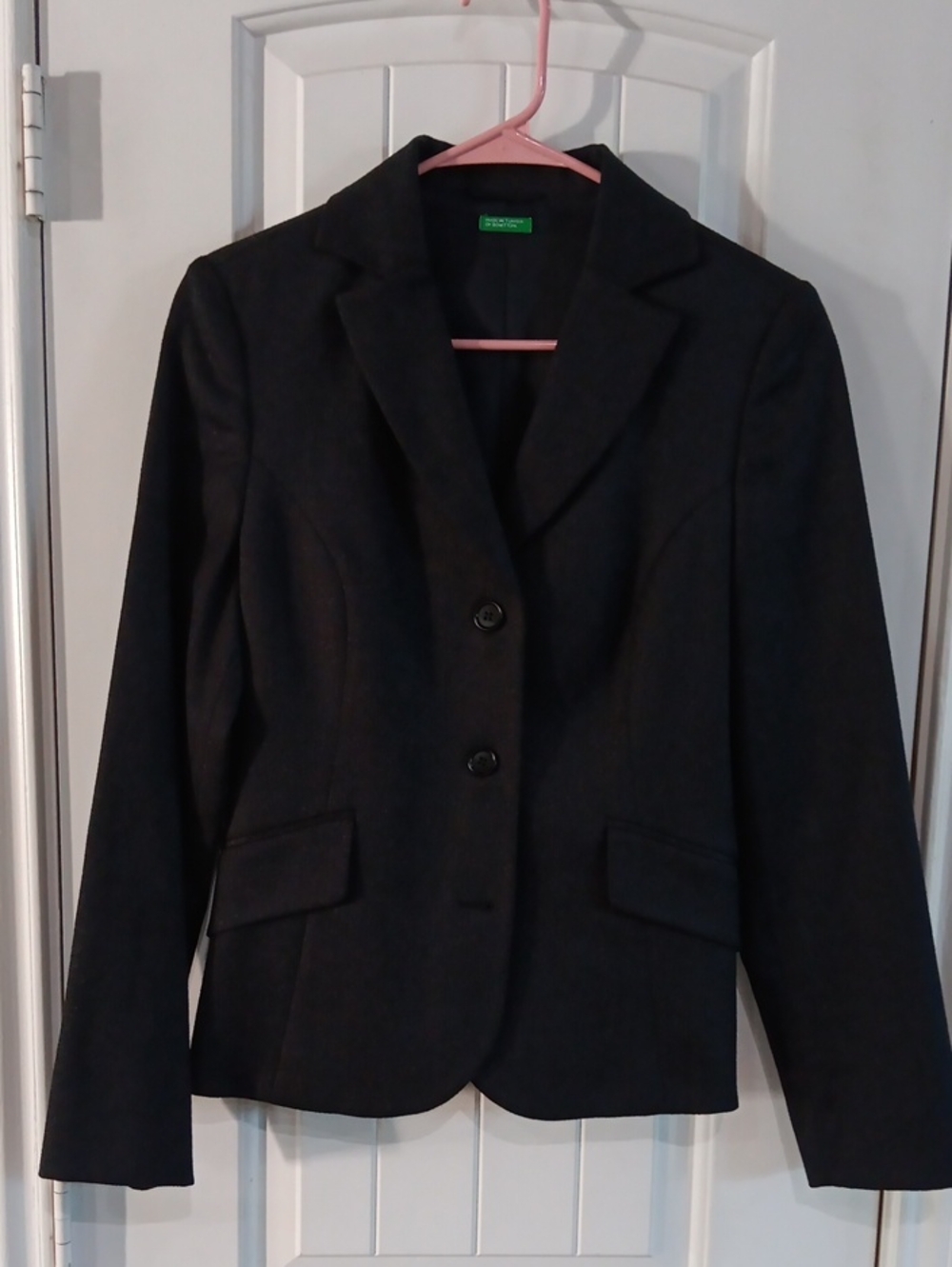 VTG United Colors of Benetton Gray Virgin Wool Stretch Blazer Jacket IT 40 US 4